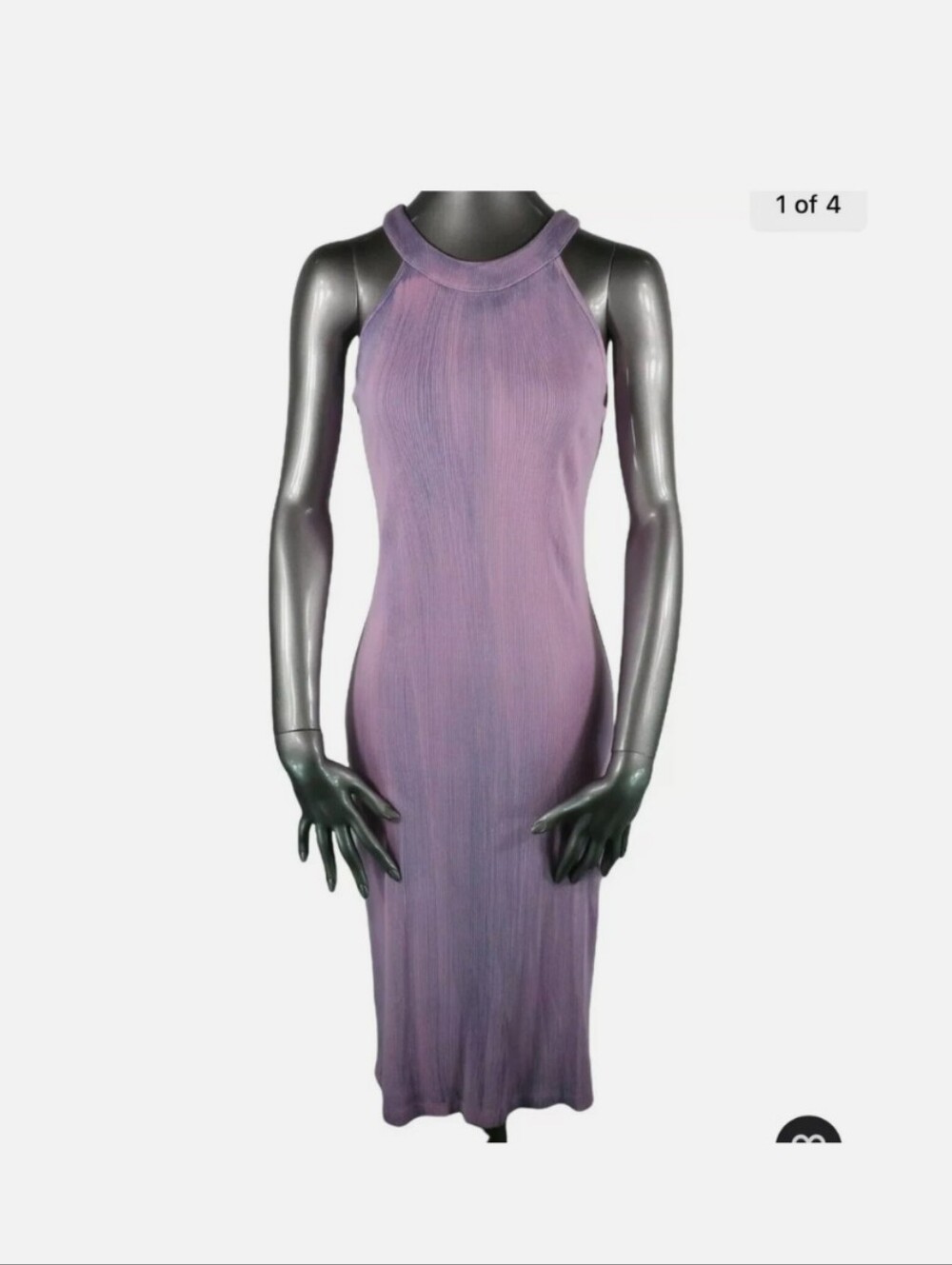 Young Fabulous & Broke Purple Mineral Wash Ribbed Criss-Cross Back Midi Dress